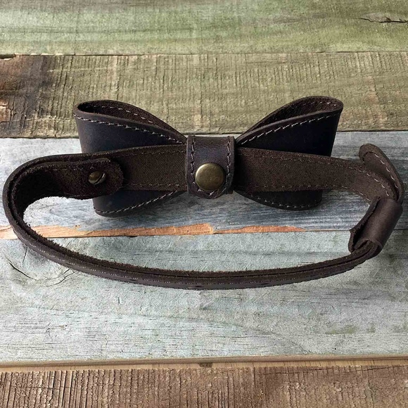 Men Men\'s Leather Bow Tie